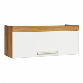 Armário Aéreo Cozinha 80 Cm Burguesa Premium 1 Porta 100% Mdf Freijó/Branco - Nesher