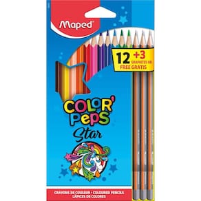 Lápis De Cor Triangular Color Peps 12 Cores + 3 Lápis