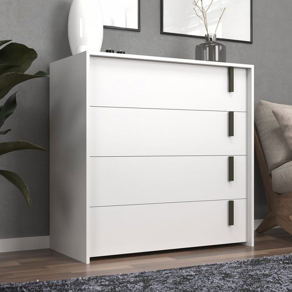 Cômoda Marromissa 4 Gavetas Branco - Deibe Móveis