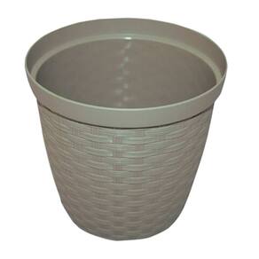 Vaso Cachepô Rattan (11X10) Cinza Taupe TOP GARDEN