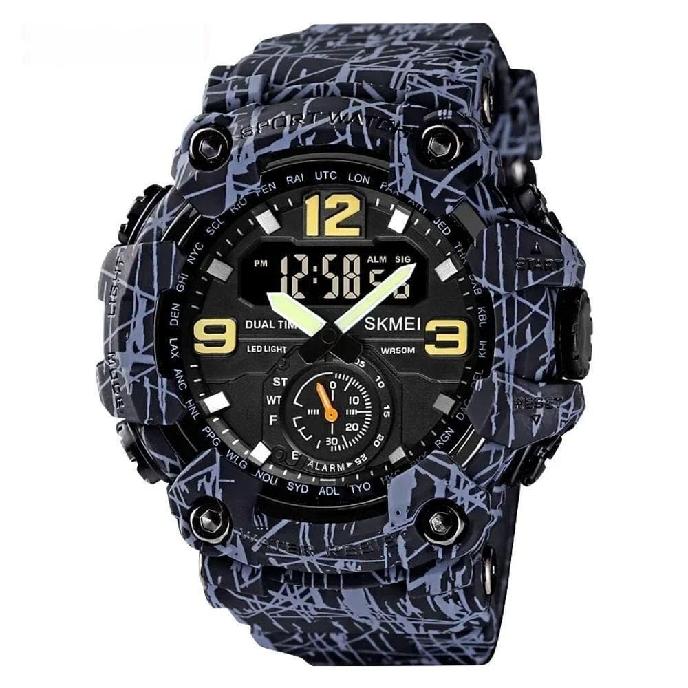 Relógio Masculino Cronômetro Skmei Casual Resistênte à água 1637 Azul