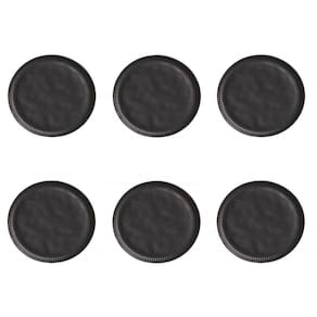 Conjunto De Pratos De Sobremesa 06 Peças Linhas Preto Matte Porto Brasil