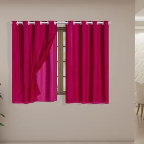 Cortina Blackout Pvc Com Tecido Voil 2,00 M X 1,40 M Pink