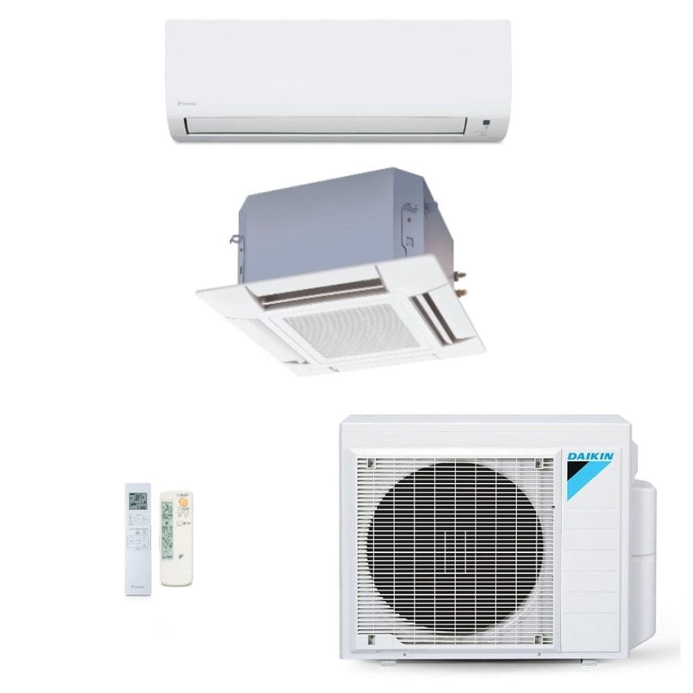 Ar-Condicionado Multi Split Inverter Daikin 18.000 (1x Evap HW 9.000 + 1x Evap Cassete 4 Vias 18.000) Quente/Frio 220V