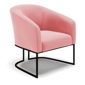 Cadeira Sala De Jantar Base Industrial Preto Stella Suede D03 - D`rossi Cor Rose