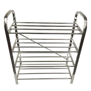 Sapateira Prateleira Inox 4 Andares 12 Pares Organizador Calçado Sapato Corredor Hall De Entrada