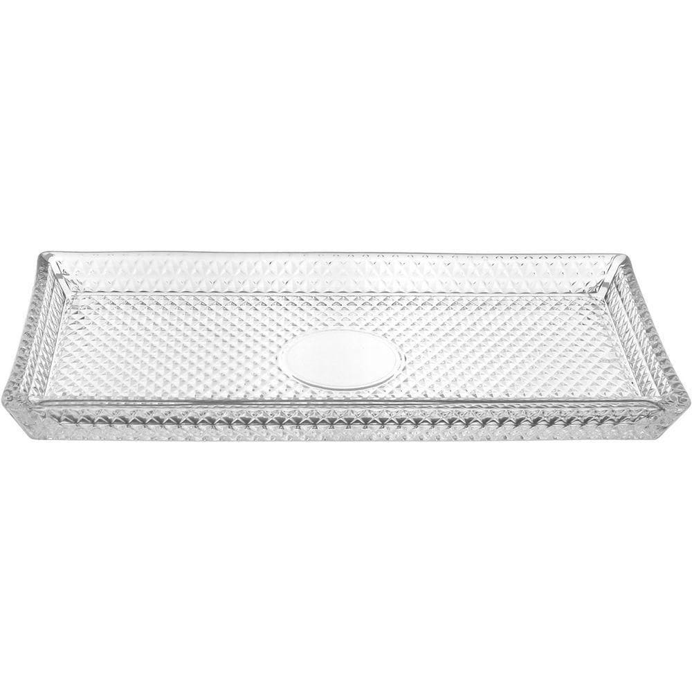 Prato Retangular Home&co Vidro 2x28x14cm Transparente Bandeja Para Servir