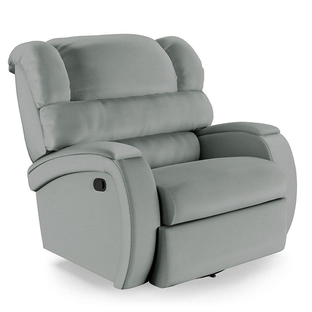 Poltrona Do Papai Reclinável Napoli Glider Giratória Massagem Pu Fh1 Cinza