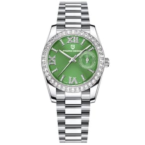 Relógio Feminino De Quartzo Design Ultra Fino Elegante Com Strass Impermeavel - Verde