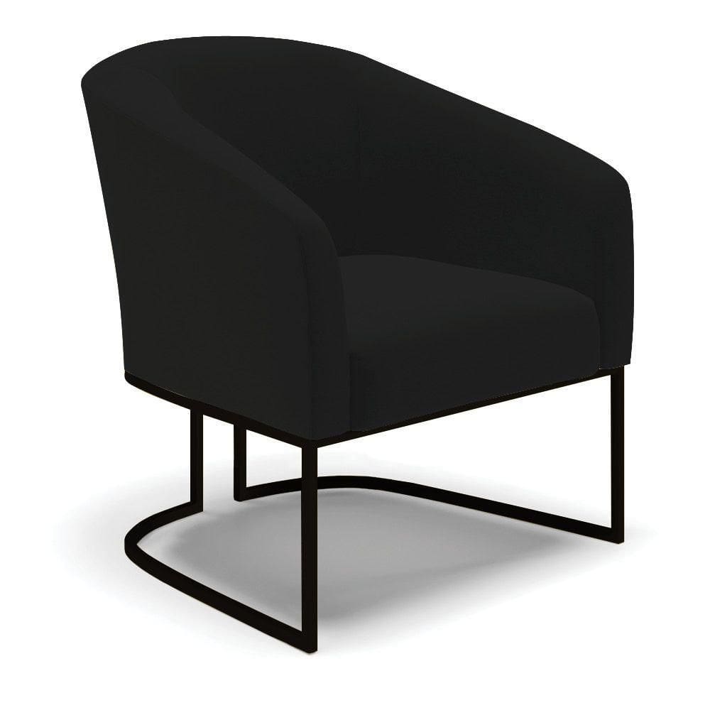 Cadeira Sala De Jantar Base Industrial Preto Stella Linho D03 - D`rossi Cor Preto