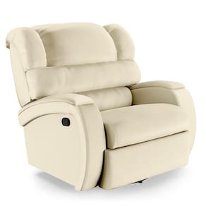 Poltrona Do Papai Reclinável Napoli Glider Giratória Massagem Pu Bege Fh1