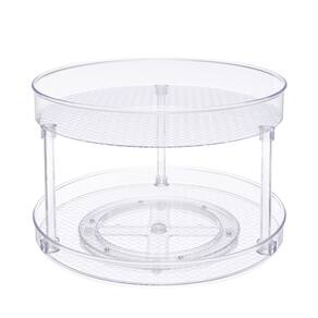 Organizador de mesa giratória Lazy Susan Amazon Basics 2 níveis Clear