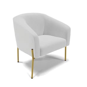 Cadeira Sala De Jantar Pé De Ferro Dourado Stella Linho D03 - D`rossi Cor Cinza