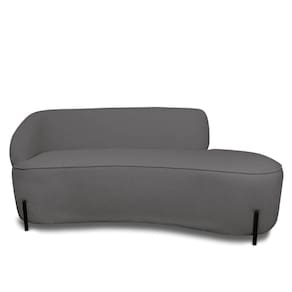 Sofá 3 Lugares Orgânico 180cm Pé Ferro Pto Morgan Bouclê L01 - D`rossi Cor Grafite