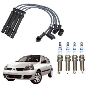 Cabo De Ignição + Vela De Ignição Da Bosch Renault Clio 1.0 2005 A 2012