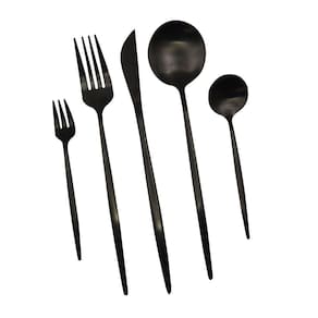 Faqueiro 30 Peças Em Inox Berlin Kenya Preto