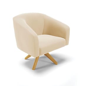 Cadeira Sala De Jantar Giratória Ma30 Stella Suede D03 - D`rossi Cor Bege