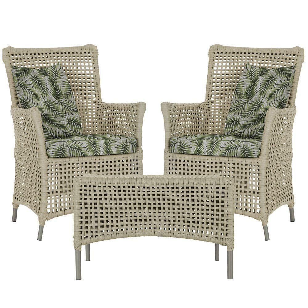 2 Poltronas 1 Mesa Igapó Em Alumínio Fendi Corda Náutica E5 Rami