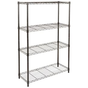 Organizador de prateleiras de armazenamento Amazon Basics 4-Shelf Black