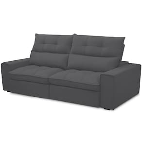 Sofá Retrátil Reclinável Para Sala De Estar Living 230cm Dimas F04 Bouclê Grafite