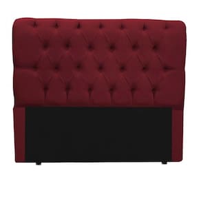 Cabeceira King Size Suede Vermelho 193cm Estofada Capitone Madrid para cama box