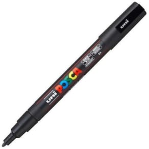 Caneta Marcador Uni Ball Posca Preta Pc-3M 0.9-1.3Mm