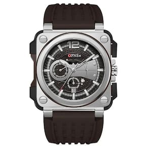 Relógio Masculino Ofns 1305 Quartz Outdoor Prova Dgua Com Crongrafo E Pulseira De Silicone Marrom