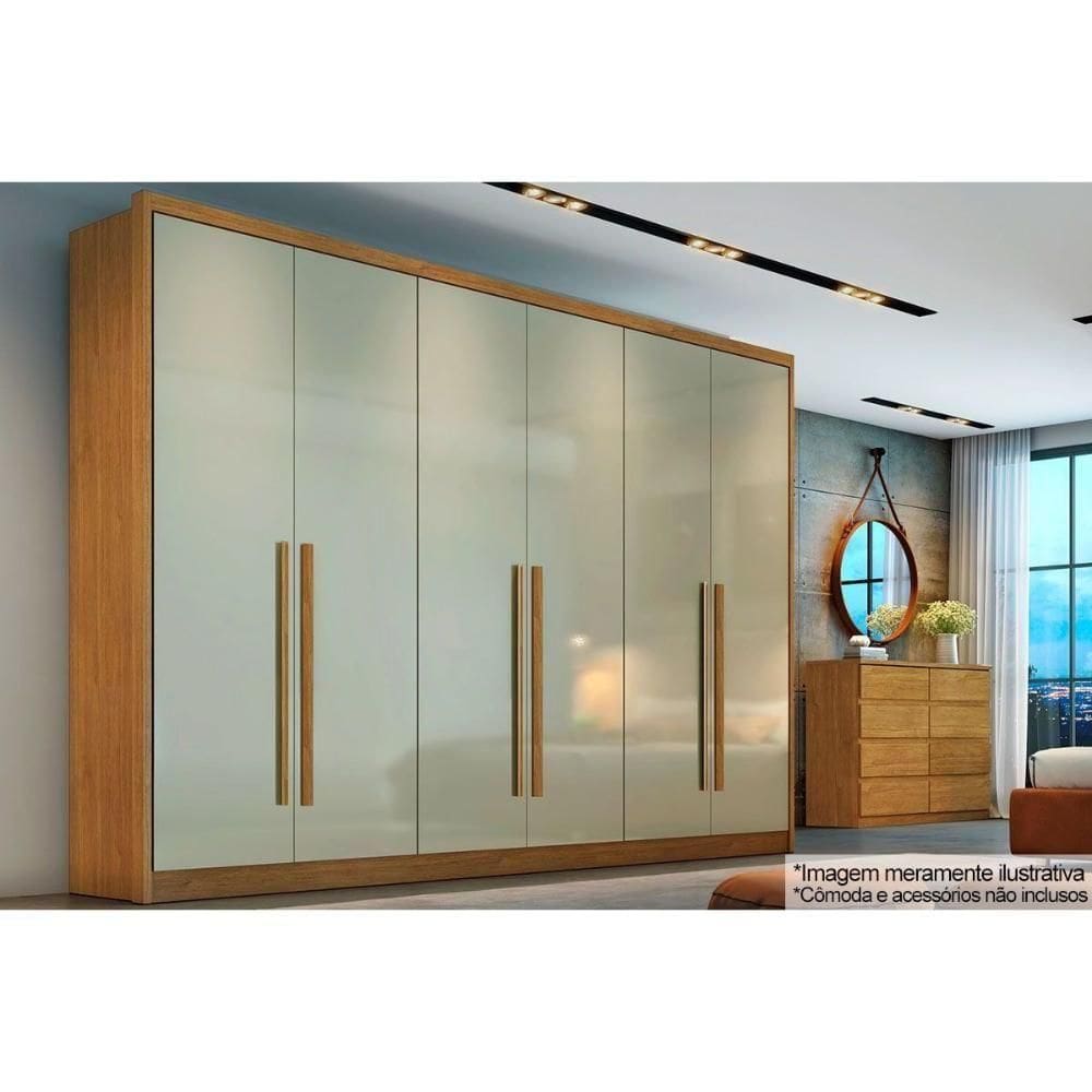 Guarda Roupa Casal 6 Portas E 8 Gavetas Robust-livorno Freijo Cumaru C- Fendi
