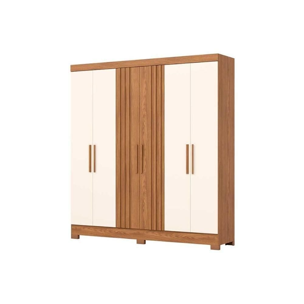 Guarda Roupa Casal 6 Portas E 3 Gavetas C- Pés Briz B367 Nature-off White