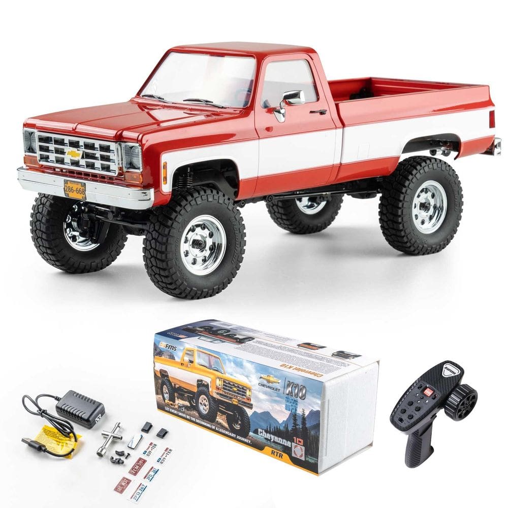 Caminhão RC FCX18 FMS 1/18 Chevrolet K10 4WD 2,4 GHz 2 velocidades