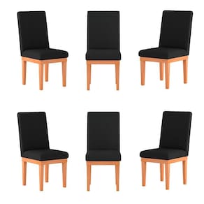 Kit 6 Cadeiras Estofadas Reforçadas Para Mesa De Jantar Cor:preto
