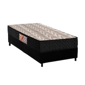 Conjunto Box Solteiro: Colchão Espuma Paropas D28 Pasquale Black + Base CRC Suede Black (88x188)
