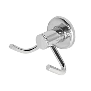 Gancho Cabide Toalha Duplo Aço Inox e Alumínio 5x7x6,5cm