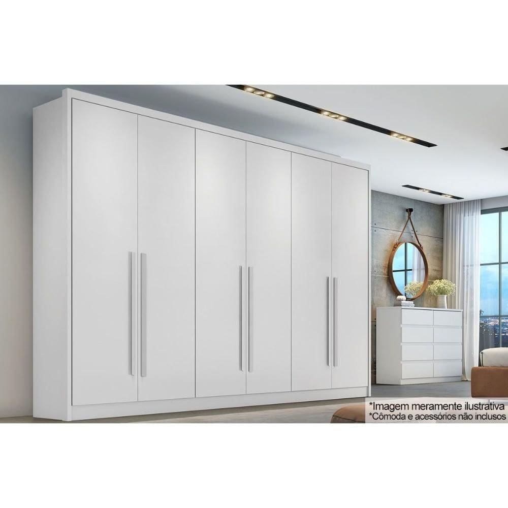 Guarda Roupa Casal 6 Portas E 4 Gavetas Robust-livorno Branco