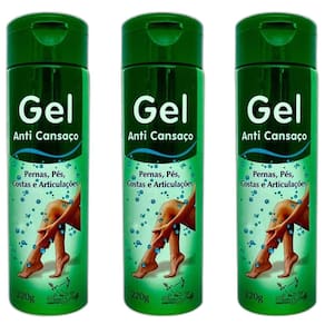 Kit 3 Gel Massageador Anti Cansaço 220G Pernas, Pés, Costas