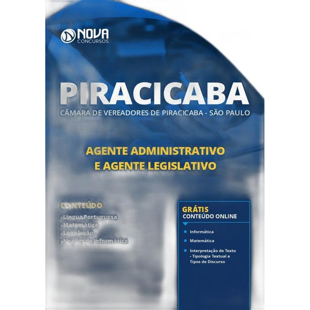 Apostila Câmara Piracicaba Sp 2019 Agente Adm E Legislativo