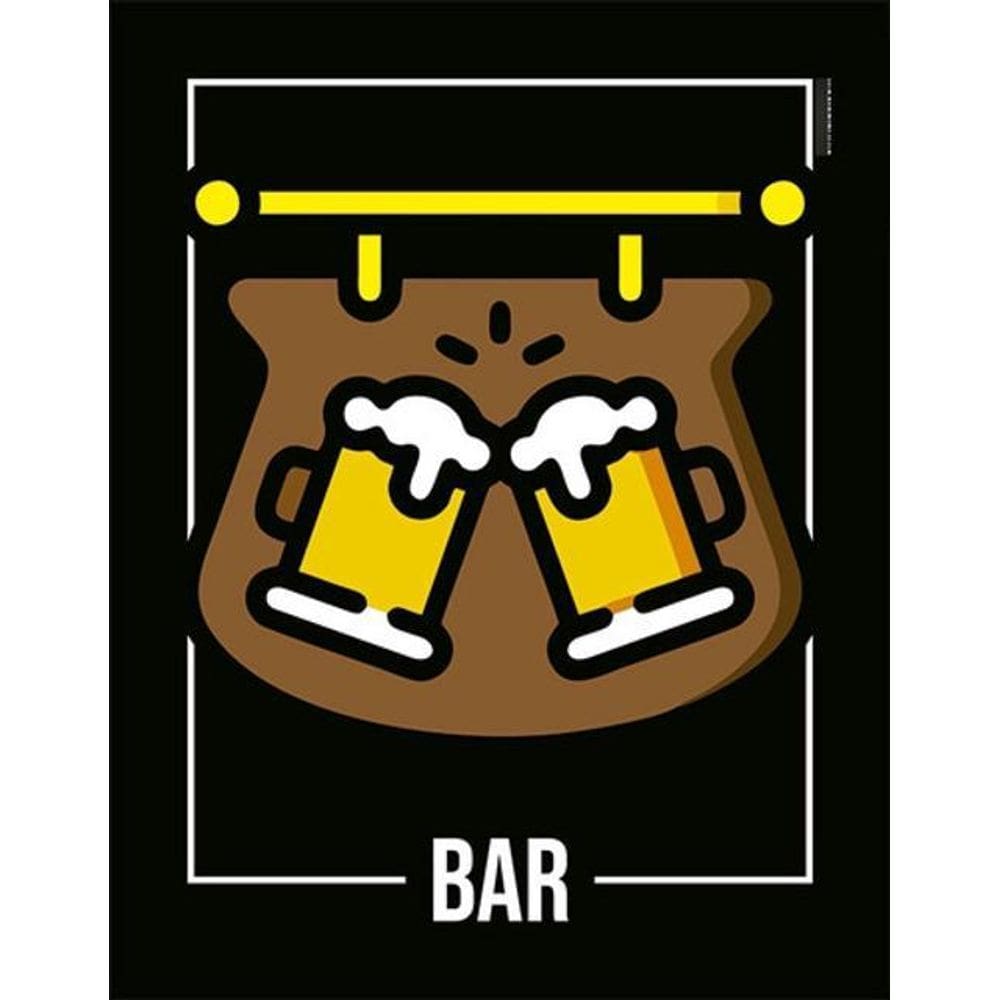 Kit 3 Placas Desenho Bar