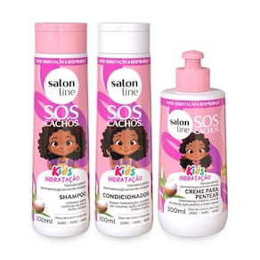 Kit Shampoo + Condicionador + Creme Cachos Kids Salon Line