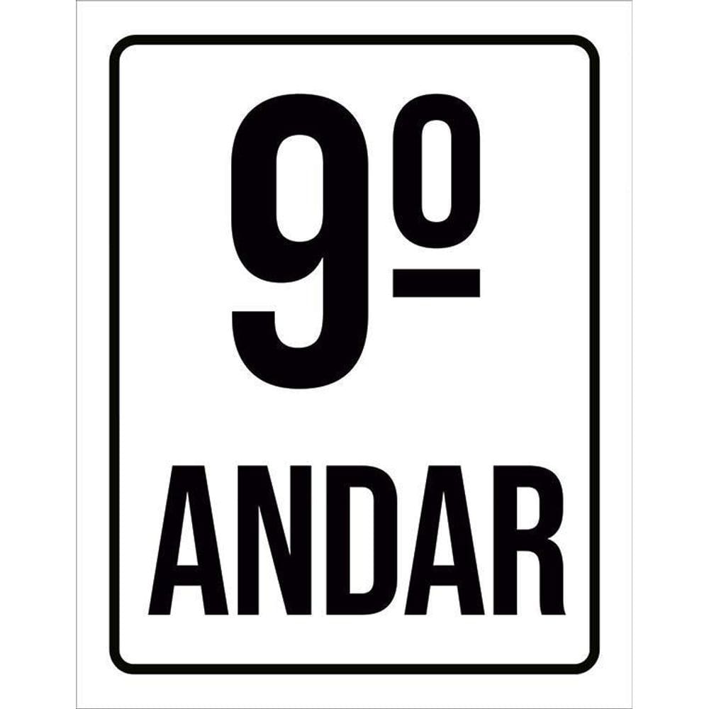 Kit 3 Placas Sinalização Ambiente Identificação 9º Andar