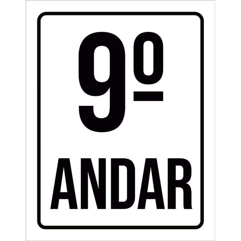 Kit 3 Placas Sinalização Ambiente Identificação 9º Andar