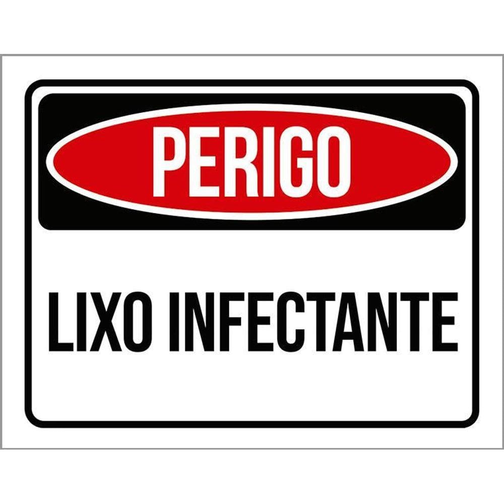 Kit 3 Placas Perigo Lixo Infectante