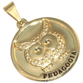 Broche Botton Pedagogia Professora Folheado Ouro 18k