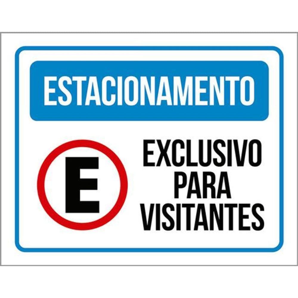Kit 3 Placas Estacionamento Exclusivo Visitantes