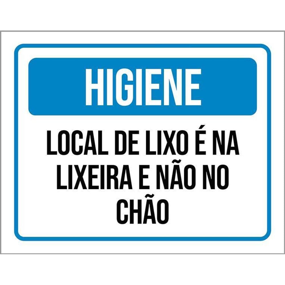 Placa Higiene Local De Lixo É Na Lixeira Não No Chão 36X46