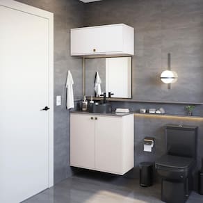 Conjunto Para Banheiro Com Basculante Kappesberg Celeste 2 Peças Branco 80cm