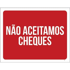 Kit 3 Placas Sinalização Ambiente Não Aceitamos Cheques