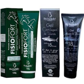 Kit 5 Pomada Fisio Fort + 5 Gel Cartilagem De Tubarão