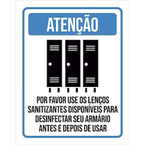Placa Distanciamento Social Use Lenço Armário 36X46