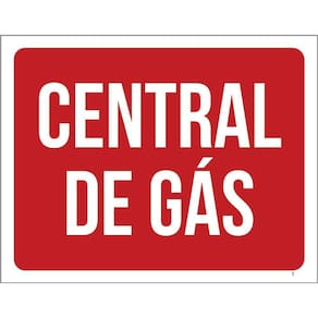 Placa De Sinalização - Cuidado Central De Gás 36X46