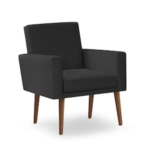 Poltrona Decorativa Nina Suede Preto - Inova Decor